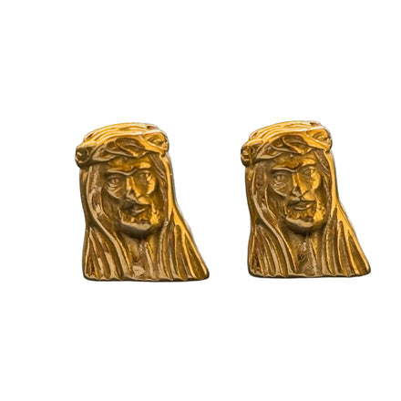 Gold Jesus Piece Earrings