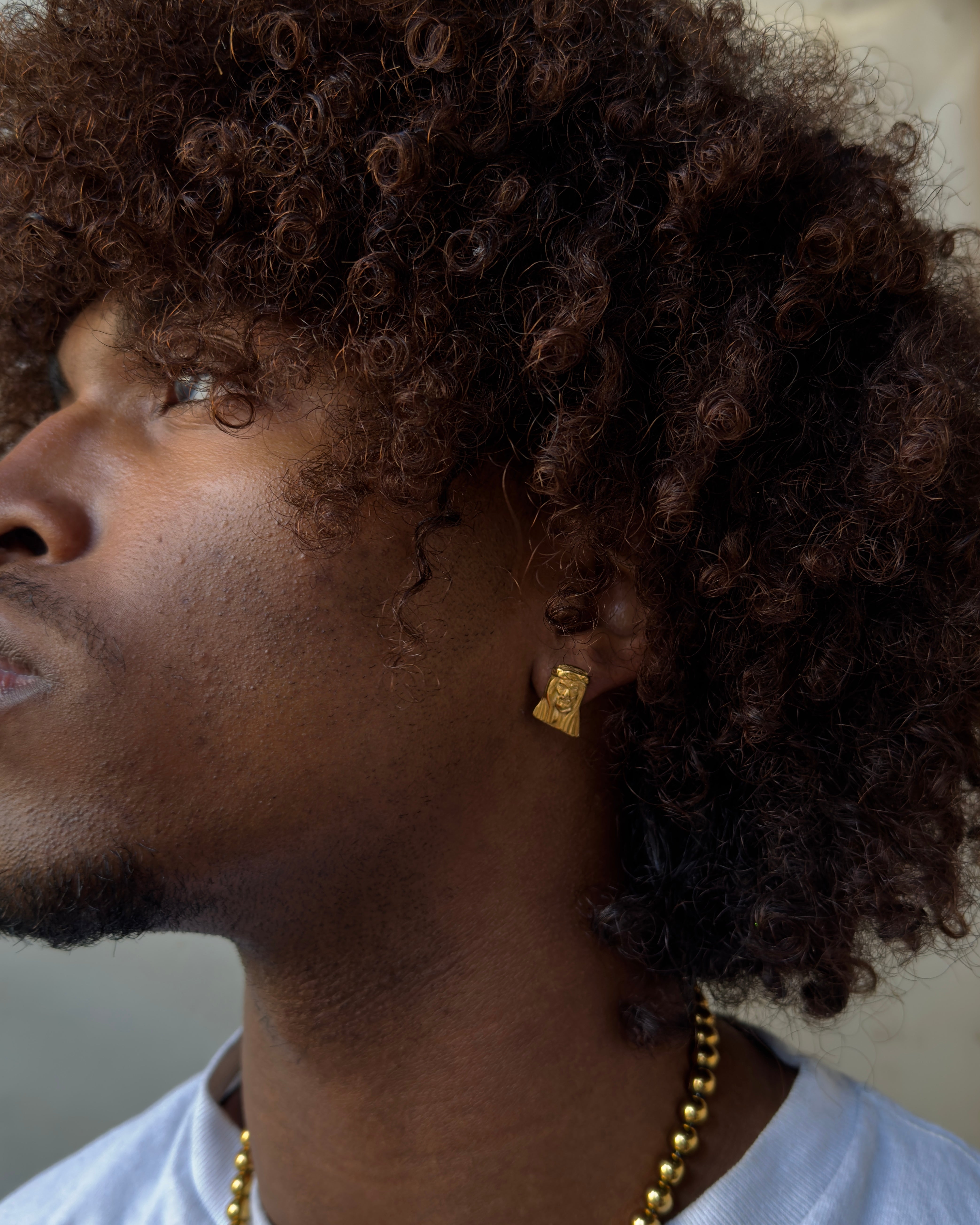 Gold Jesus Piece Earrings