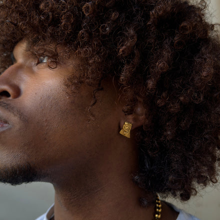 Gold Jesus Piece Earrings